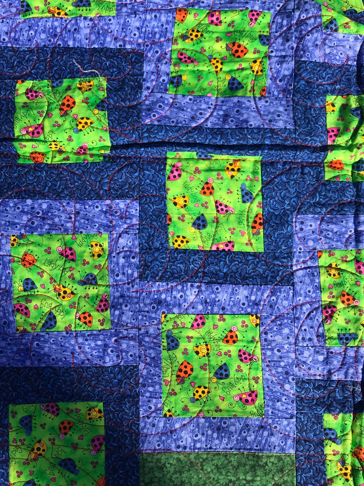 "Lady Bug Crossroads" - Lap Quilt