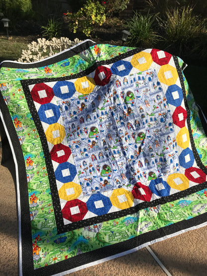 "Castle Teething Ring" -  Lap Quilt