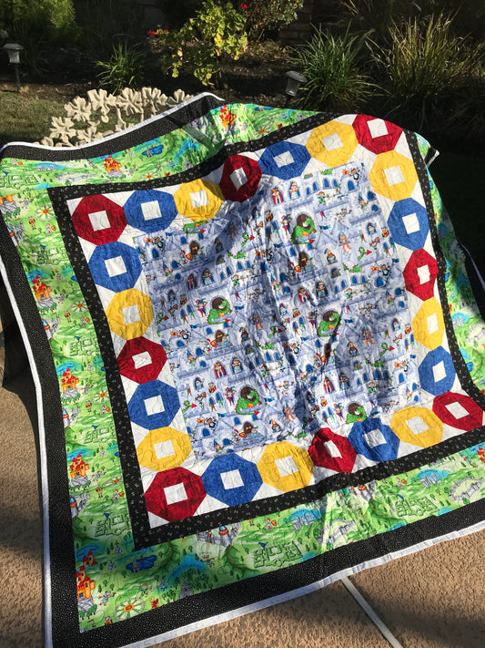 "Castle Teething Ring" -  Lap Quilt