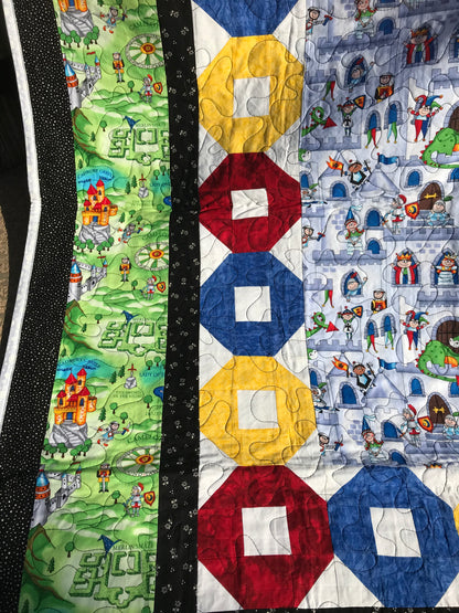 "Castle Teething Ring" -  Lap Quilt
