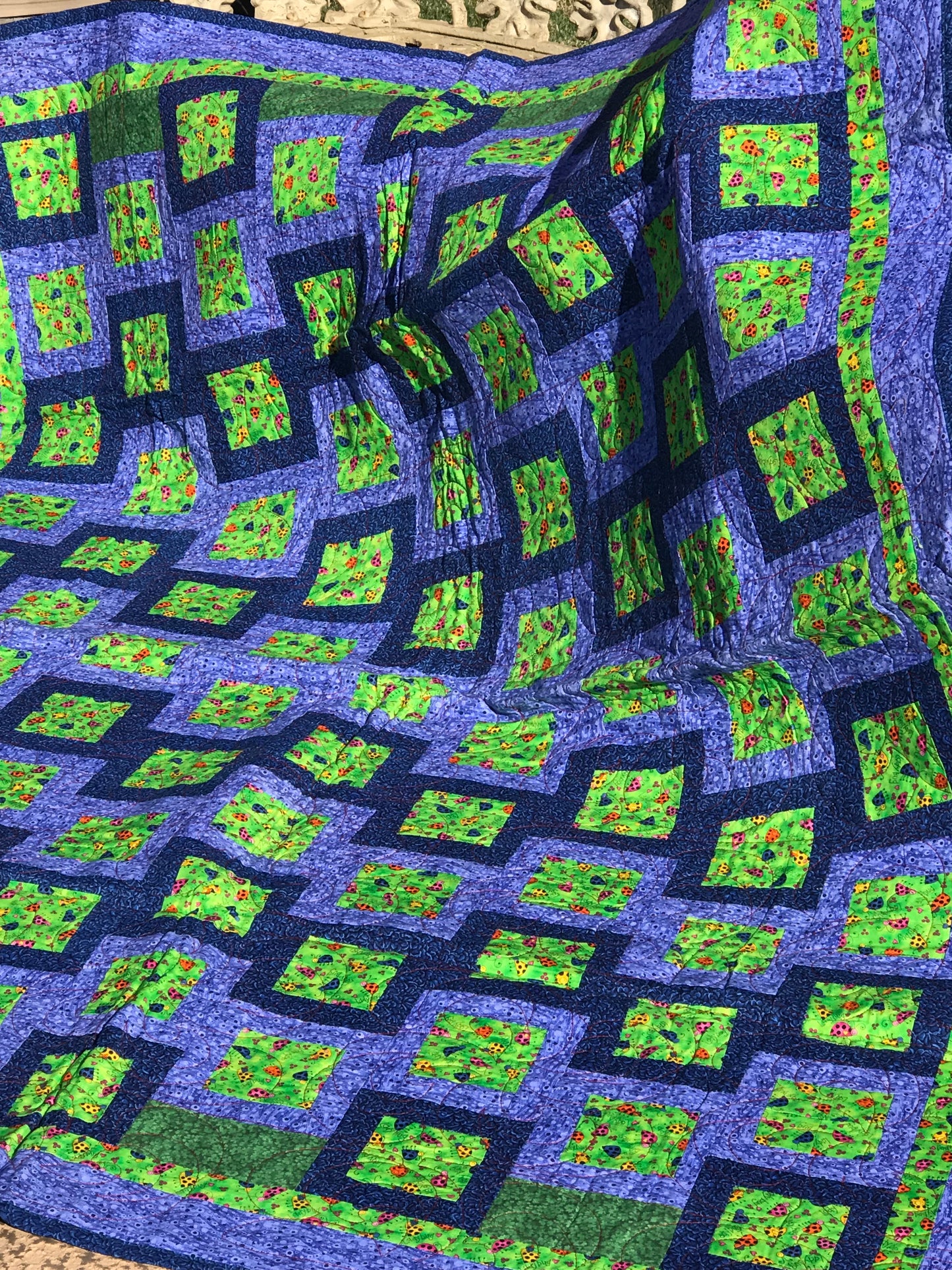 "Lady Bug Crossroads" - Lap Quilt