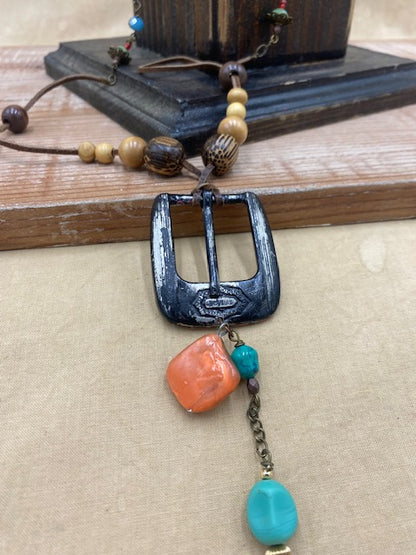 Patina Buckle Necklace