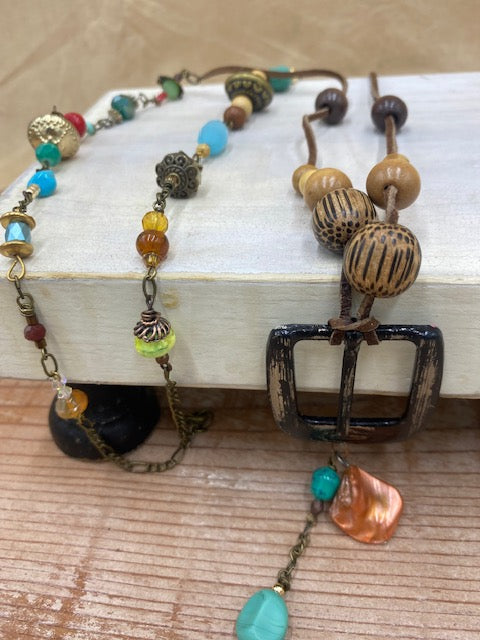 Patina Buckle Necklace