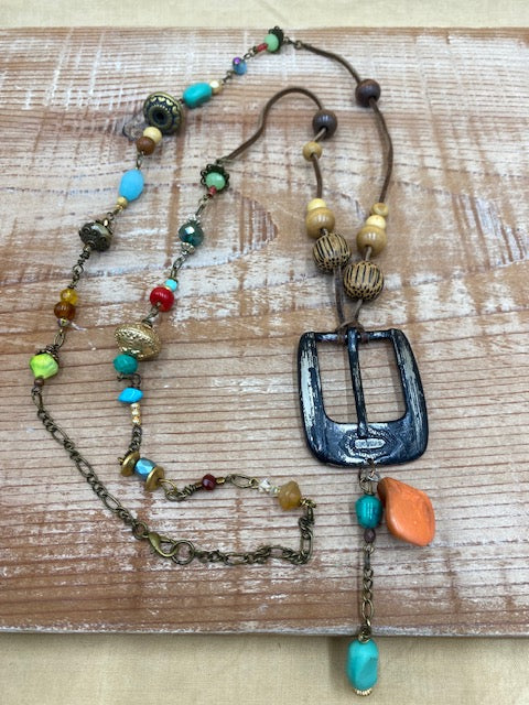 Patina Buckle Necklace